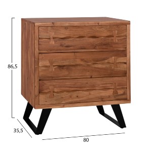 68998 ΣΥΡΤΑΡΙΕΡΑ FANSI 3ΣΥΡΤΑΡΙΑ ΑΠΟ ΜΑΣΙΦ ΞΥΛΟ ΑΚΑΚΙΑΣ 80Χ35,5Χ86,5Υεκ. HM8474.11