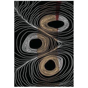 69067 ΧΑΛΙ ΣΑΛΟΝΙΟΥ ΜΕ ΚΡΟΣΙΑ JOSIANE ΜΑΥΡΟ - ΧΡΥΣΟ - ΓΚΡΙ HM7675.27 160X230 εκ.