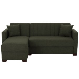 69188 ΚΑΝΑΠΕΣ ΚΡΕΒΑΤΙ GHUFRAN ΓΩΝΙΑ ΑΝΑΣΤΡΕΨΙΜΗ DARK OLIVE ΜΕ ΑΠΟΘΗΚΕΤΙΚΟ ΧΩΡΟ HM3244.05 202x140x78Yεκ.