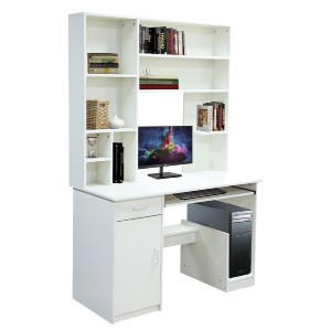 69257 ΓΡΑΦΕΙΟ ΜΕ ΒΙΒΛΙΟΘΗΚΗ-ΡΑΦΙΕΡΑ STATUS ΛΕΥΚΟ HM2032.03 120x55,5x182,5 εκ.