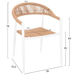 69480 ΠΟΛΥΘΡΟΝΑ ΑΛΟΥΜΙΝΙΟΥ GRET HM5854.01 ΛΕΥΚΗ PE RATTAN ΜΠΕΖ 56x55,5x78Υεκ.