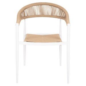 69480 ΠΟΛΥΘΡΟΝΑ ΑΛΟΥΜΙΝΙΟΥ GRET HM5854.01 ΛΕΥΚΗ PE RATTAN ΜΠΕΖ 56x55,5x78Υεκ.