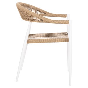 69480 ΠΟΛΥΘΡΟΝΑ ΑΛΟΥΜΙΝΙΟΥ GRET HM5854.01 ΛΕΥΚΗ PE RATTAN ΜΠΕΖ 56x55,5x78Υεκ.