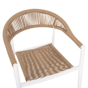 69480 ΠΟΛΥΘΡΟΝΑ ΑΛΟΥΜΙΝΙΟΥ GRET HM5854.01 ΛΕΥΚΗ PE RATTAN ΜΠΕΖ 56x55,5x78Υεκ.