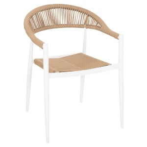 69480 ΠΟΛΥΘΡΟΝΑ ΑΛΟΥΜΙΝΙΟΥ GRET HM5854.01 ΛΕΥΚΗ PE RATTAN ΜΠΕΖ 56x55,5x78Υεκ.