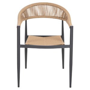 69481 ΠΟΛΥΘΡΟΝΑ ΑΛΟΥΜΙΝΙΟΥ GRET HM5854.02 ΑΝΘΡΑΚΙ PΕ RATTAN ΜΠΕΖ 56x55,5x78Υ εκ.
