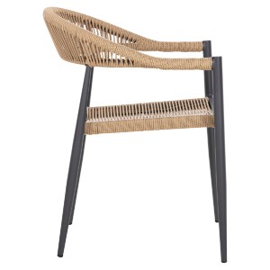 69481 ΠΟΛΥΘΡΟΝΑ ΑΛΟΥΜΙΝΙΟΥ GRET HM5854.02 ΑΝΘΡΑΚΙ PΕ RATTAN ΜΠΕΖ 56x55,5x78Υ εκ.