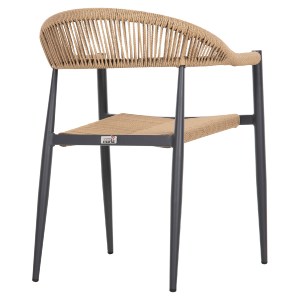 69481 ΠΟΛΥΘΡΟΝΑ ΑΛΟΥΜΙΝΙΟΥ GRET HM5854.02 ΑΝΘΡΑΚΙ PΕ RATTAN ΜΠΕΖ 56x55,5x78Υ εκ.