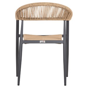 69481 ΠΟΛΥΘΡΟΝΑ ΑΛΟΥΜΙΝΙΟΥ GRET HM5854.02 ΑΝΘΡΑΚΙ PΕ RATTAN ΜΠΕΖ 56x55,5x78Υ εκ.