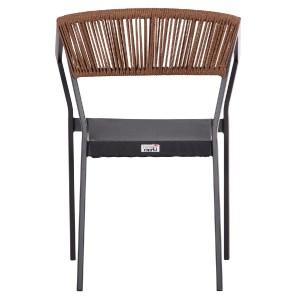 69547 ΠΟΛΥΘΡΟΝΑ ΑΛΟΥΜΙΝΙΟΥ HM5891.01 ΑΝΘΡΑΚΙ ΣΚΕΛΕΤΟΣ&TEXTLINE-ΜΠΕΖ RATTAN 56,5x58x79Υ εκ.