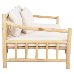 69766 ΚΑΝΑΠΕΣ ΤΡΙΘΕΣΙΟΣ TORC HM9339 ΑΠΟ ΜΑΣΙΦ ΞΥΛΟ TΕΑK ΦΥΣΙΚΟ - ΛΕΥΚΟ 200x100x80Yεκ.