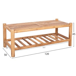 69767 ΣΕΤ ΣΑΛΟΝΙ 4ΤΜΧ EDDARD HM9340 ΑΠΟ ΜΑΣΙΦ ΞΥΛΟ TEAK  ΦΥΣΙΚΟ - ΛΕΥΚΟ