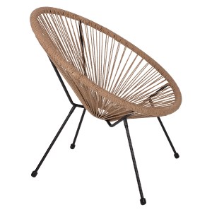 69769 ΠΟΛΥΘΡΟΝΑ ACAPULCO Τ. ΦΩΛΙΑ ΜΕΤΑΛΛΟ ΜΑΥΡΟ ΜΕ TWISTED WICKER HM5871.01 70x73x79 εκ.