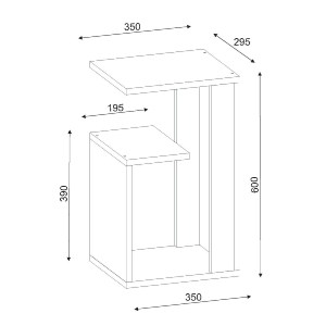 69808 ΒΟΗΘΗΤΙΚΟ ΤΡΑΠΕΖΙ DAWN ΜΕΛΑΜΙΝΗΣ ΛΕΥΚΟ 35X29,5X60Yεκ.HM8880.11