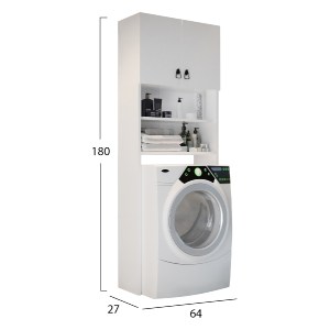 69810 ΕΠΙΠΛΟ ΠΛΥΝΤΗΡΙΟΥ ΜΕ ΡΑΦΙΑ ΚΑΙ ΝΤΟΥΛΑΠΙ TERRY ΛΕΥΚΟ ΜΕΛΑΜΙΝΗ 64Χ27Χ180Υεκ.HM9122.11