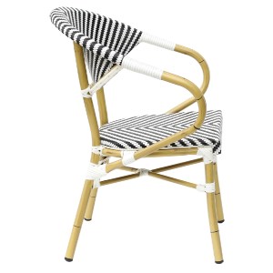 69867 ΠΟΛΥΘΡΟΝΑ BAMBOO LOOK HM5861.01 ΜΑΥΡΟ-ΛΕΥΚΟ 59x56x82 εκ.