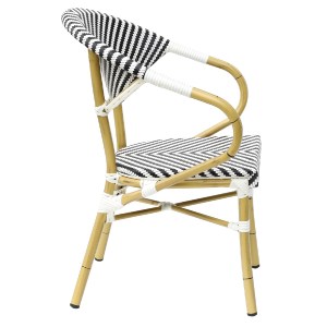 69867 ΠΟΛΥΘΡΟΝΑ BAMBOO LOOK HM5861.01 ΜΑΥΡΟ-ΛΕΥΚΟ 59x56x82 εκ.