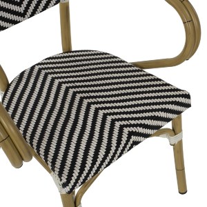 69867 ΠΟΛΥΘΡΟΝΑ BAMBOO LOOK HM5861.01 ΜΑΥΡΟ-ΛΕΥΚΟ 59x56x82 εκ.