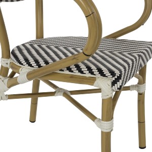 69867 ΠΟΛΥΘΡΟΝΑ BAMBOO LOOK HM5861.01 ΜΑΥΡΟ-ΛΕΥΚΟ 59x56x82 εκ.