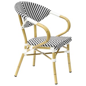 69867 ΠΟΛΥΘΡΟΝΑ BAMBOO LOOK HM5861.01 ΜΑΥΡΟ-ΛΕΥΚΟ 59x56x82 εκ.