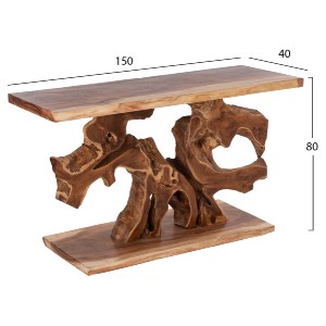 69883 ΚΟΝΣΟΛΑ HM9357 ΑΠΟ ΜΑΣΙΦ ΞΥΛΟ ΤEAK ΦΥΣΙΚΟ 150X40X80YEK.