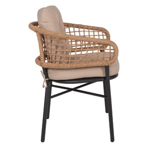 69899 ΠΟΛΥΘΡΟΝΑ ΑΛΟΥΜΙΝΙΟΥ DARK GREY ΕΠΑΓΓΕΛΜ. RATTAN ΜΑΞΙΛΑΡΙ ΜΠΕΖ HM5863.01 60x56x84 εκ.