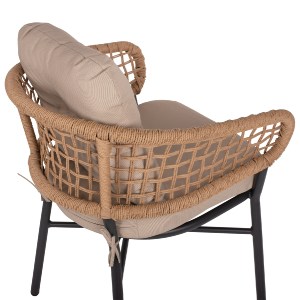 69899 ΠΟΛΥΘΡΟΝΑ ΑΛΟΥΜΙΝΙΟΥ DARK GREY ΕΠΑΓΓΕΛΜ. RATTAN ΜΑΞΙΛΑΡΙ ΜΠΕΖ HM5863.01 60x56x84 εκ.