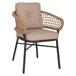 69899 ΠΟΛΥΘΡΟΝΑ ΑΛΟΥΜΙΝΙΟΥ DARK GREY ΕΠΑΓΓΕΛΜ. RATTAN ΜΑΞΙΛΑΡΙ ΜΠΕΖ HM5863.01 60x56x84 εκ.
