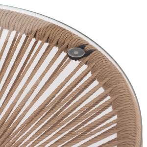 69903 ΤΡΑΠΕΖΙ ΒΟΗΘΗΤΙΚΟ ALLEGRA ΜΑΥΡΟ ΜΕΤΑΛΛΟ  ME TWISTED WICKER ΦΥΣΙΚΟ HM5873.01 Φ47Χ45Υεκ.
