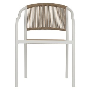 69951 ΠΟΛΥΘΡΟΝΑ ΑΛΟΥΜΙΝΙΟΥ ΛΕΥΚΟ ΜΕ PE RATTAN WICKER HM5856.01 57x63x80Yεκ.