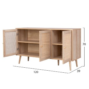69976 ΜΠΟΥΦΕΣ ΜΕΛΑΜΙΝΗΣ COLM- ΣΥΝΘ. RATTAN ΣΤΙΣ ΠΟΡΤΕΣ HM9220.11 120Χ39Χ70Υεκ.