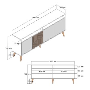 70045 ΜΠΟΥΦΕΣ ΜΕΛΑΜΙΝΗΣ ΚΑΡΥΔΙ HM9431.04 180x35x78.6Υεκ.