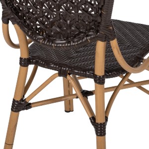 70102 ΚΑΡΕΚΛΑ ΑΛΟΥΜΙΝΙΟΥ BAMBOO LOOK ΜΕ ΚΑΦΕ PE RATTAN HM5925.01 47x58x95Yεκ.