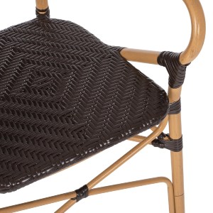 70103 ΠΟΛΥΘΡΟΝΑ ΑΛΟΥΜΙΝΙΟΥ BAMBOO LOOK ΚΑΦΕ ΚΑΙ ΚΑΦΕ PE RATTAN HM5926.01 56x62x95Yεκ.