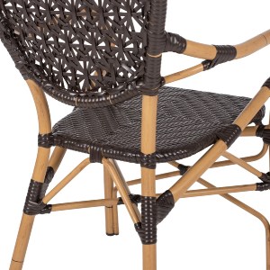 70103 ΠΟΛΥΘΡΟΝΑ ΑΛΟΥΜΙΝΙΟΥ BAMBOO LOOK ΚΑΦΕ ΚΑΙ ΚΑΦΕ PE RATTAN HM5926.01 56x62x95Yεκ.