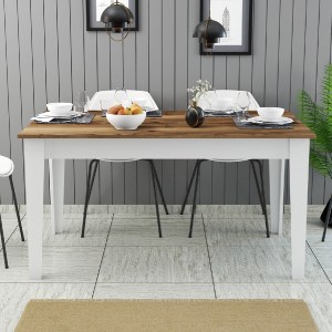 70142 ΤΡΑΠΕΖΙ ΤΡΑΠΕΖΑΡΙΑΣ HM9507.07 ΜΕΛΑΜΙΝΗ ΛΕΥΚΗ-ΚΑΡΥΔΙ ΜΕ ΑΠΟΘ.ΧΩΡΟ 145x88x75Yεκ.