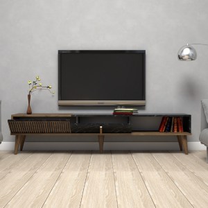 70237 ΕΠΙΠΛΟ ΤΗΛΕΟΡΑΣΗΣ HM9512.02 ΜΕΛΑΜΙΝΗΣ ΚΑΡΥΔΙ ΚΑΙ ΟΨΗ ΜΑΥΡΟΥ ΜΑΡΜΑΡΟΥ 180x35x40Yεκ.