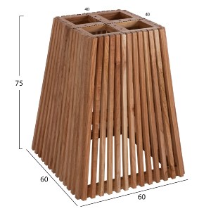 70326 ΒΑΣΗ ΤΡΑΠΕΖΙΟΥ ΤΕΤΡΑΓΩΝΗ FRANTZ HM9460.01 ΞΥΛΟ MINDI ΣΕ ΦΥΣΙΚΟ 60x60x75Y εκ.