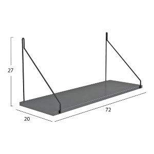 70485 ΡΑΦΙ ΤΟΙΧΟΥ AGILAN ΜΕΛΑΜΙΝΗΣ HM9183.20 ΓΚΡΙ 72x20x27Y εκ.