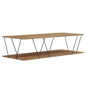 70511 ΤΡΑΠΕΖΙ ΣΑΛΟΝΙΟΥ TARS HM8927.11 ΦΥΣΙΚΟ ΟΑΚ ΜΕ ΜΑΥΡΕΣ ΜΕΤΑΛΛΙΚΕΣ ΒΕΡΓΕΣ 120Χ50Χ30Yεκ.