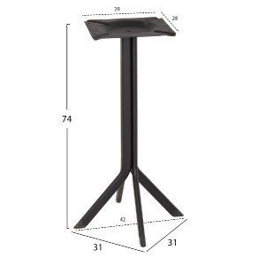 70616 ΒΑΣΗ ΤΡΑΠΕΖΙΟΥ ΜΑΥΡΗ ΜΕΤΑΛΛΙΚΗ ΗΜ5919 31x31x74Y εκ.