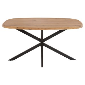 70617 ΤΡΑΠΕΖΙ ΟΒΑΛ RODDEN HM11903.01 ΜΕ WERZALIT ΦΥΣΙΚΟ-ΜΑΥΡΗ ΧΙΑΣΤΙ ΒΑΣΗ 146x94x75Υεκ