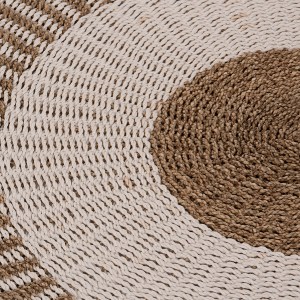 70726 ΧΑΛΙ ΣΤΡΟΓΓΥΛΟ KIRKI HM7842 ΑΠΟ ΦΥΣΙΚΕΣ ΙΝΕΣ SEAGRASS ΛΕΥΚΟ-ΦΥΣΙΚΟ Φ150εκ.