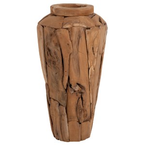 70872 ΔΙΑΚΟΣΜΗΤΙΚΟ ΒΑΖΟ ΔΑΠΕΔΟΥ ZENIA HM7920 ΑΠΟ ΚΟΜΜΑΤΙΑ ΑΝΑΚΥΚΛΩΜΕΝΟΥ ΞΥΛΟΥ TEAK ΣΕ ΦΥΣΙΚΟ Φ40x80Υ εκ.