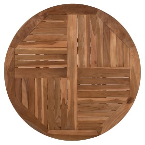 70961 ΤΡΑΠΕΖΙ ΣΤΡΟΓΓΥΛΟ KENDALL ΠΤΥΣΣΟΜΕΝΟ HM9543 ΞΥΛΟ ΤΕΑΚ ΣΕ ΦΥΣΙΚΟ ΧΡΩΜΑ Φ106x73,5Y εκ.