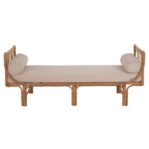 70966 ΚΑΝΑΠΕΣ ΕΞΩΤΕΡΙΚΟΥ ΧΩΡΟΥ CHARMELLA HM9659 ΦΥΣΙΚΟ RATTAN-ΜΠΕΖ ΜΑΞΙΛΑΡΙΑ 187x69x76Yεκ.