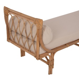 70966 ΚΑΝΑΠΕΣ ΕΞΩΤΕΡΙΚΟΥ ΧΩΡΟΥ CHARMELLA HM9659 ΦΥΣΙΚΟ RATTAN-ΜΠΕΖ ΜΑΞΙΛΑΡΙΑ 187x69x76Yεκ.