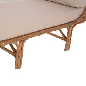 70966 ΚΑΝΑΠΕΣ ΕΞΩΤΕΡΙΚΟΥ ΧΩΡΟΥ CHARMELLA HM9659 ΦΥΣΙΚΟ RATTAN-ΜΠΕΖ ΜΑΞΙΛΑΡΙΑ 187x69x76Yεκ.