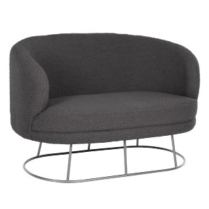 71013 ΚΑΝΑΠΕΣ 2ΘΕΣΙΟΣ ARIEN HM8492.21 ΓΚΡΙ ΜΠΟΥΚΛΕ ΜΕ ΑΣΗΜΙ ΒΑΣΗ 130X75X85Yεκ.