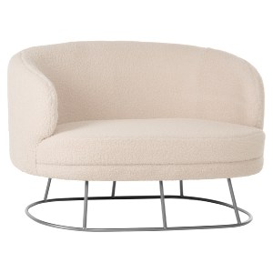 71014 ΚΑΝΑΠΕΣ 2ΘΕΣΙΟΣ ARIEN HM8492.23 ΑΠΟ ΛΕΥΚΟ ΜΠΟΥΚΛΕ ΜΕ ΑΣΗΜΙ ΒΑΣΗ 125X80X84Y εκ.